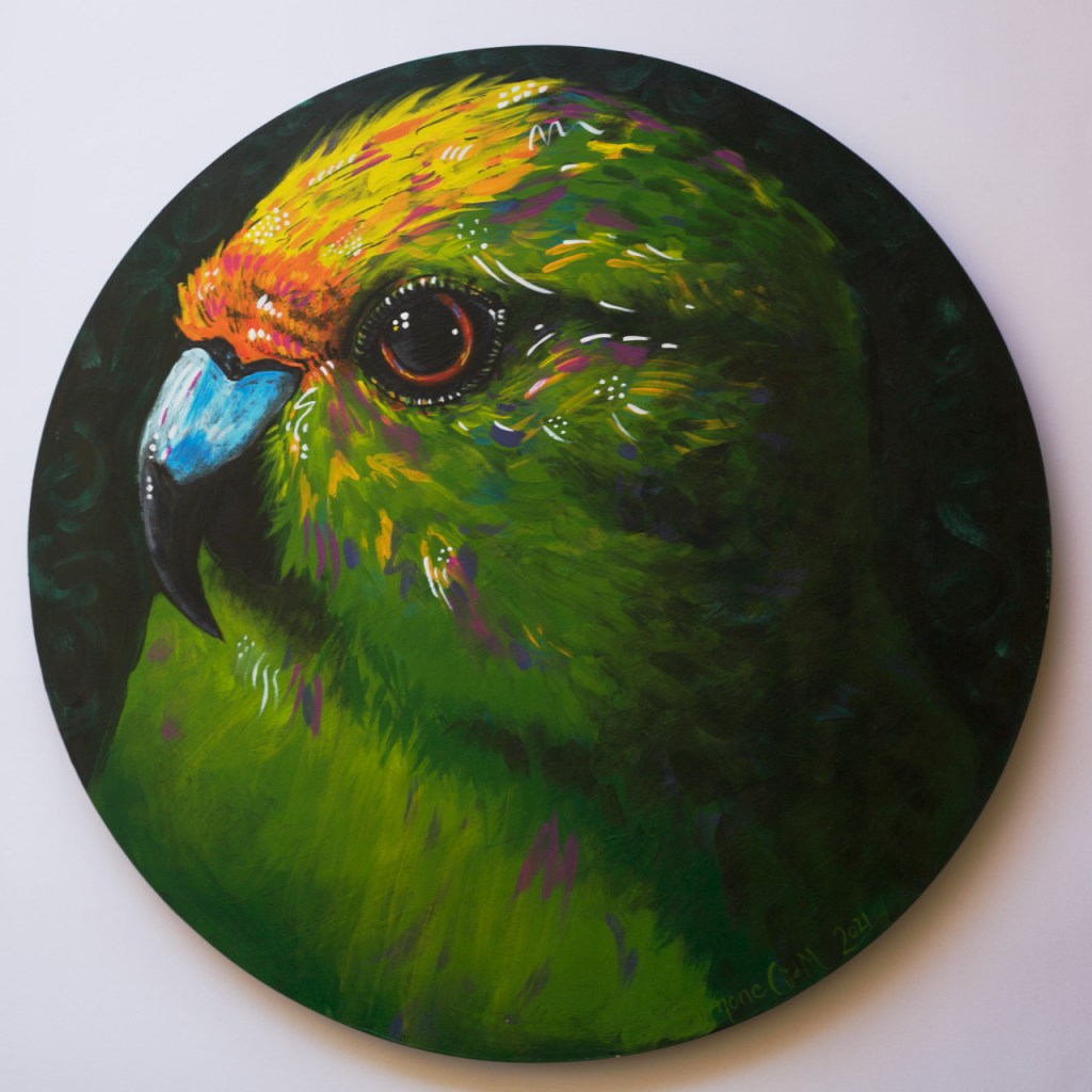 kaikariki head portrait art