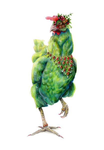 Green Chicken Illustration
