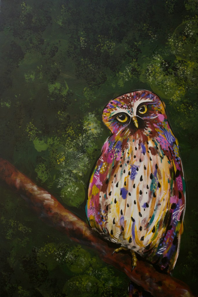 owl acrylic painting